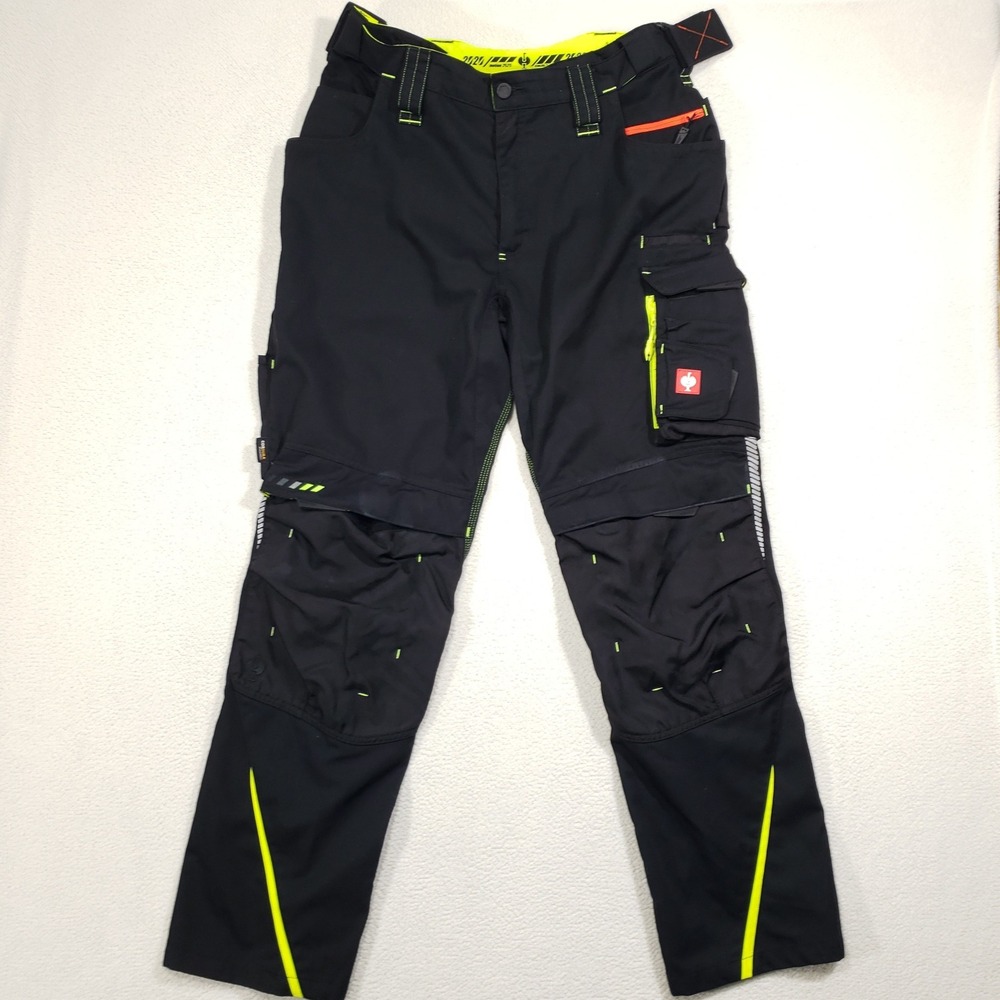 Engelbert Strauss Work Pants Mens W36 L32 Black Neon Motion 2020 Cordura Cargo